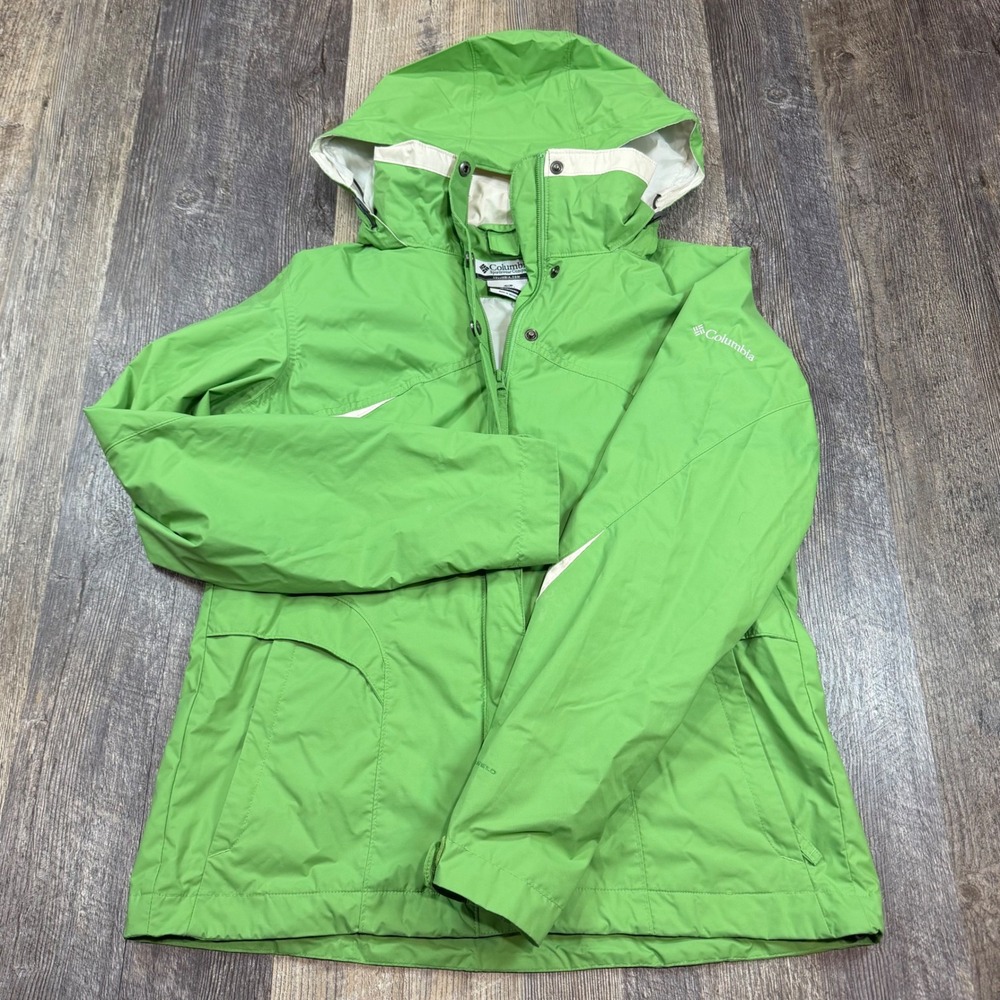 Columbia Rain Jacket Womens Medium Green Omni-Shield Waterproof Shell